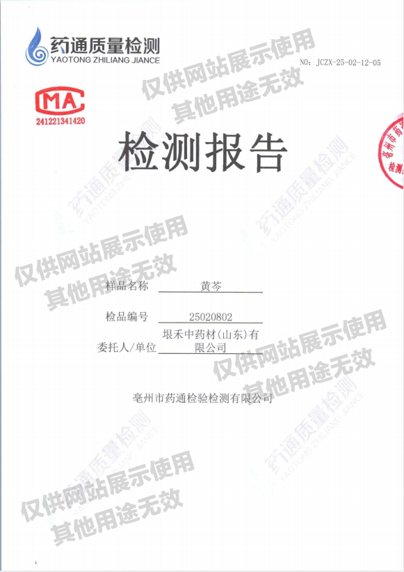 黄芩检测报告
